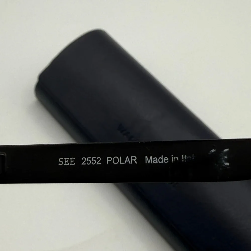 SEE Eyewear 2552 Polar Matte Black Rectangular Polarized Sunglasses Italy C1